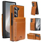 Vertical Card Slot Leather Wallet Case with Tempered Glass for Samsung Galaxy Z Fold 7
