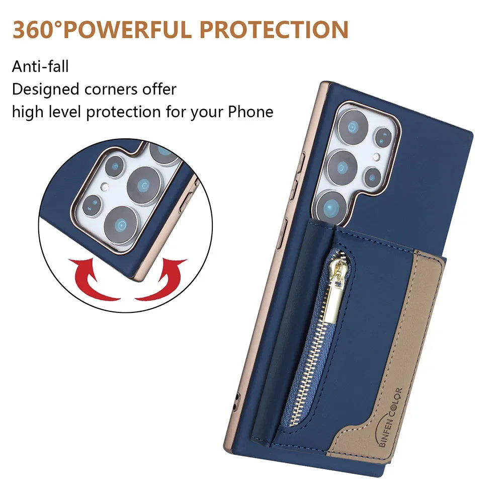 Samsung Galaxy S24 Magnetic Leather Case with Detachable Card Holder