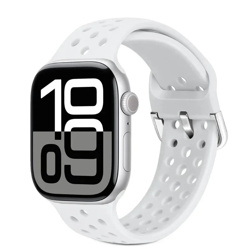 Perforated Silicone Band with Ventilation Holes for Apple Watch
