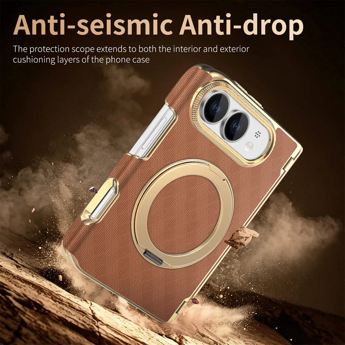 Shockproof MagSafe Case with 360° Rotating Ring Stand for iPhone Duo