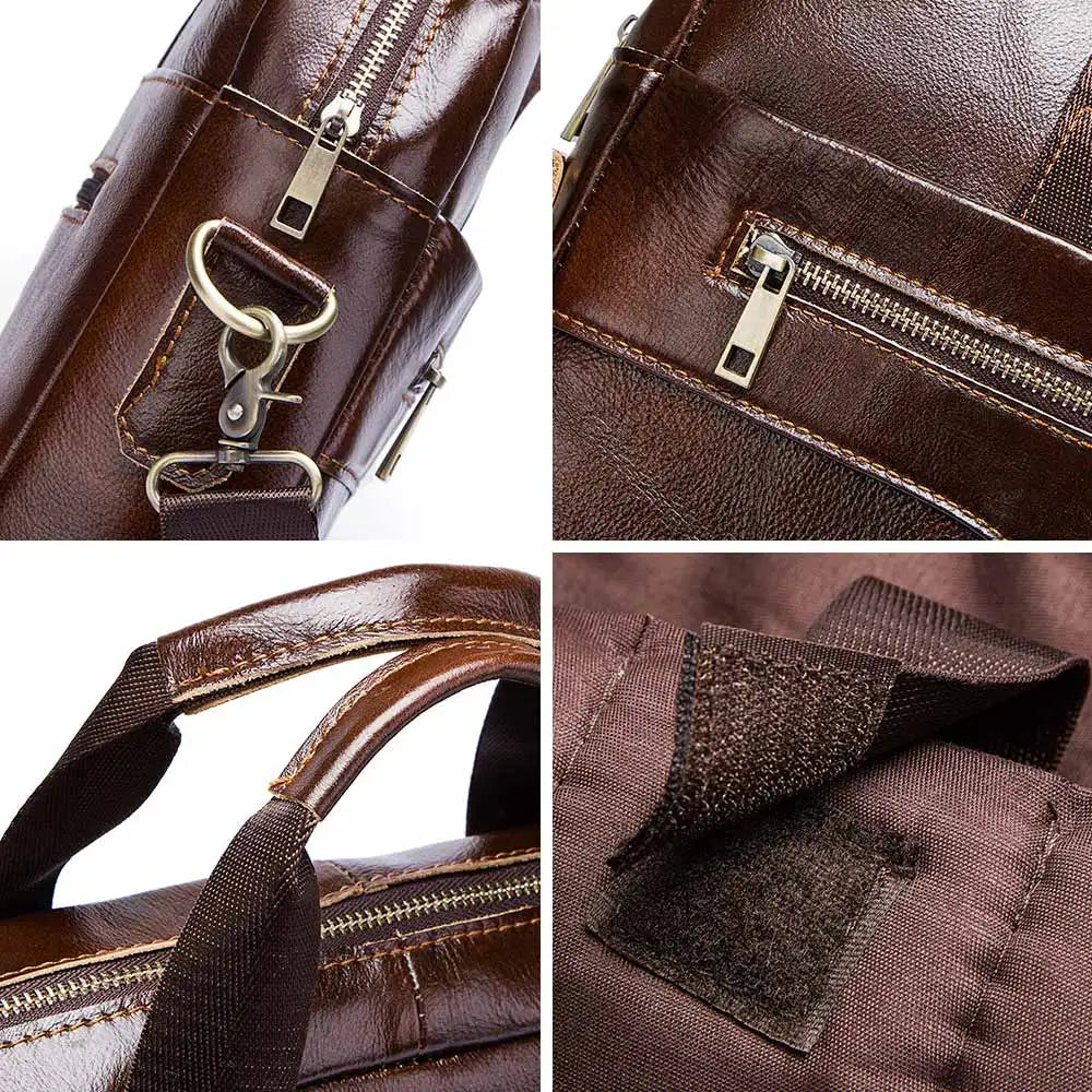 Premium Leather Laptop Briefcase