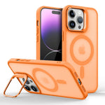 Shockproof Matte MagSafe Case with Metal Lens Stand for iPhone 16 Series