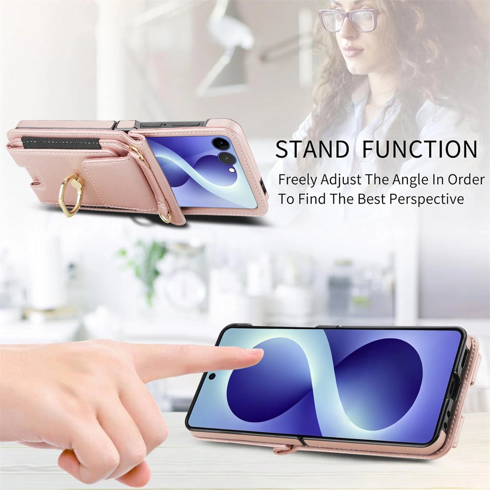 Leather Crossbody Wallet Case for Samsung Galaxy Z Flip 8