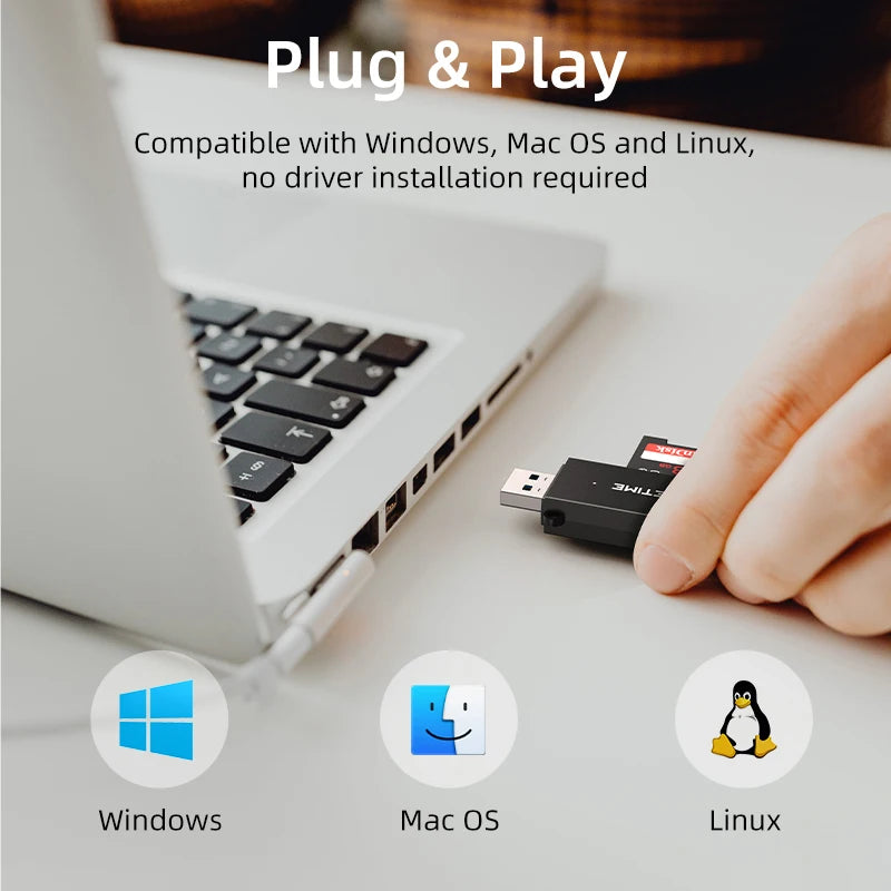 CABLETIME USB 3.0 SD/TF Card Reader