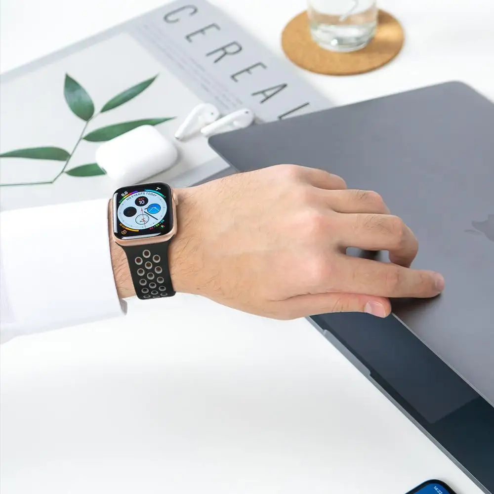 Breathable Silicone Sport Wrist Strap for Apple Watch