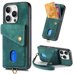 Shockproof Leather Wallet Case with Kickstand & Card Holder for iPhone 15 Series