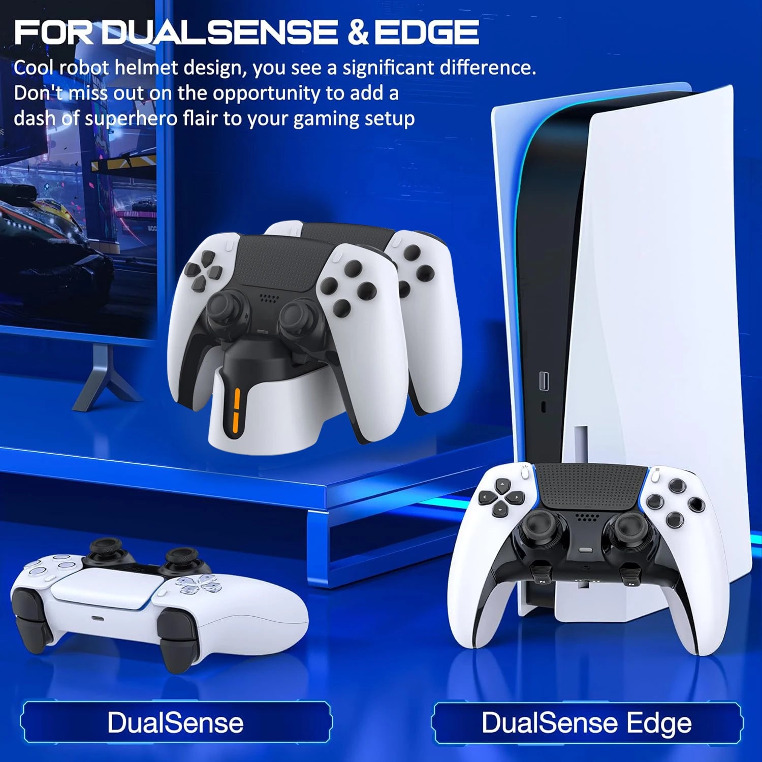 Dual Controller Charging Station for PS5 DualSense & Edge Controllers