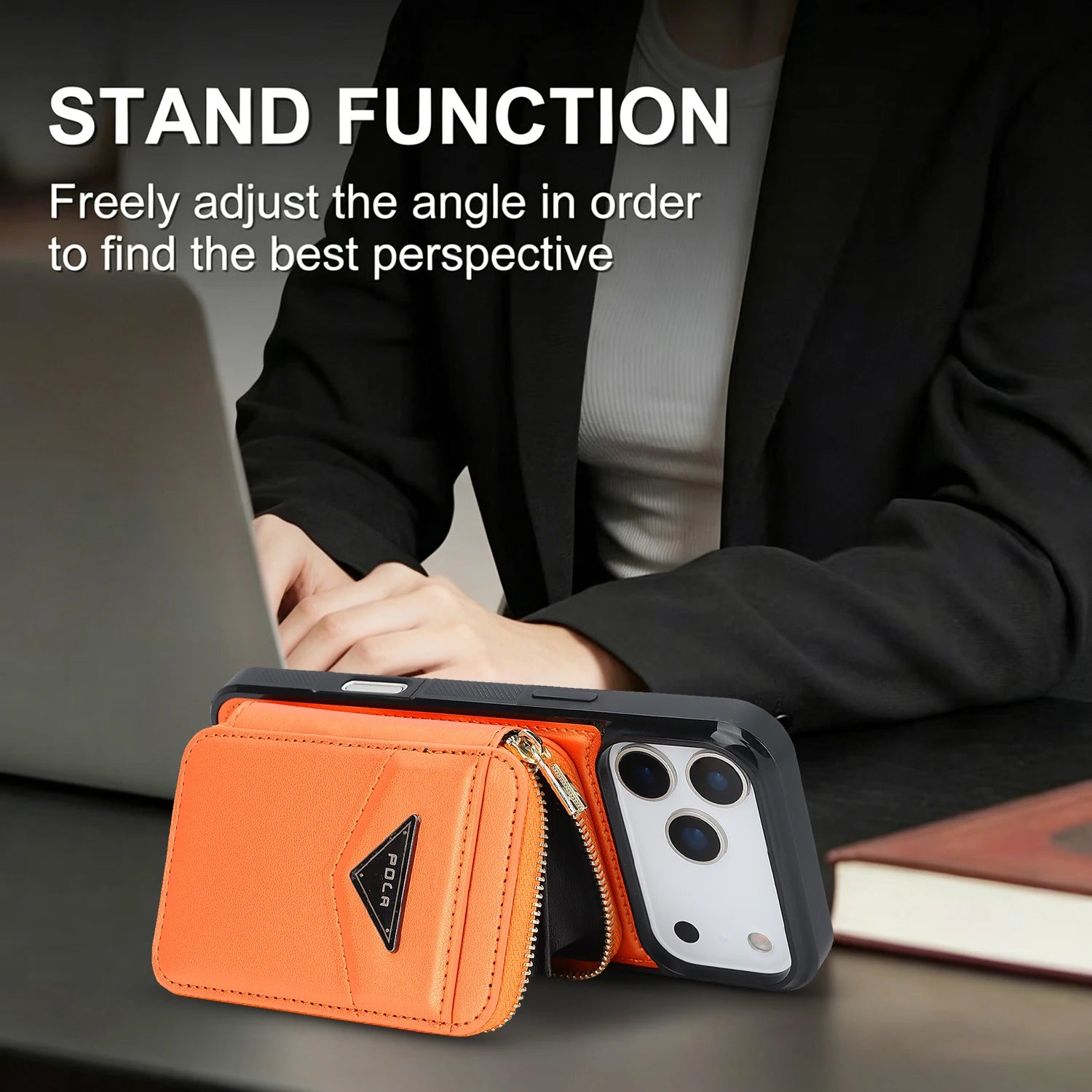 Shockproof Leather MagSafe Case with Detachable Zipper Wallet for iPhone 17 Serie