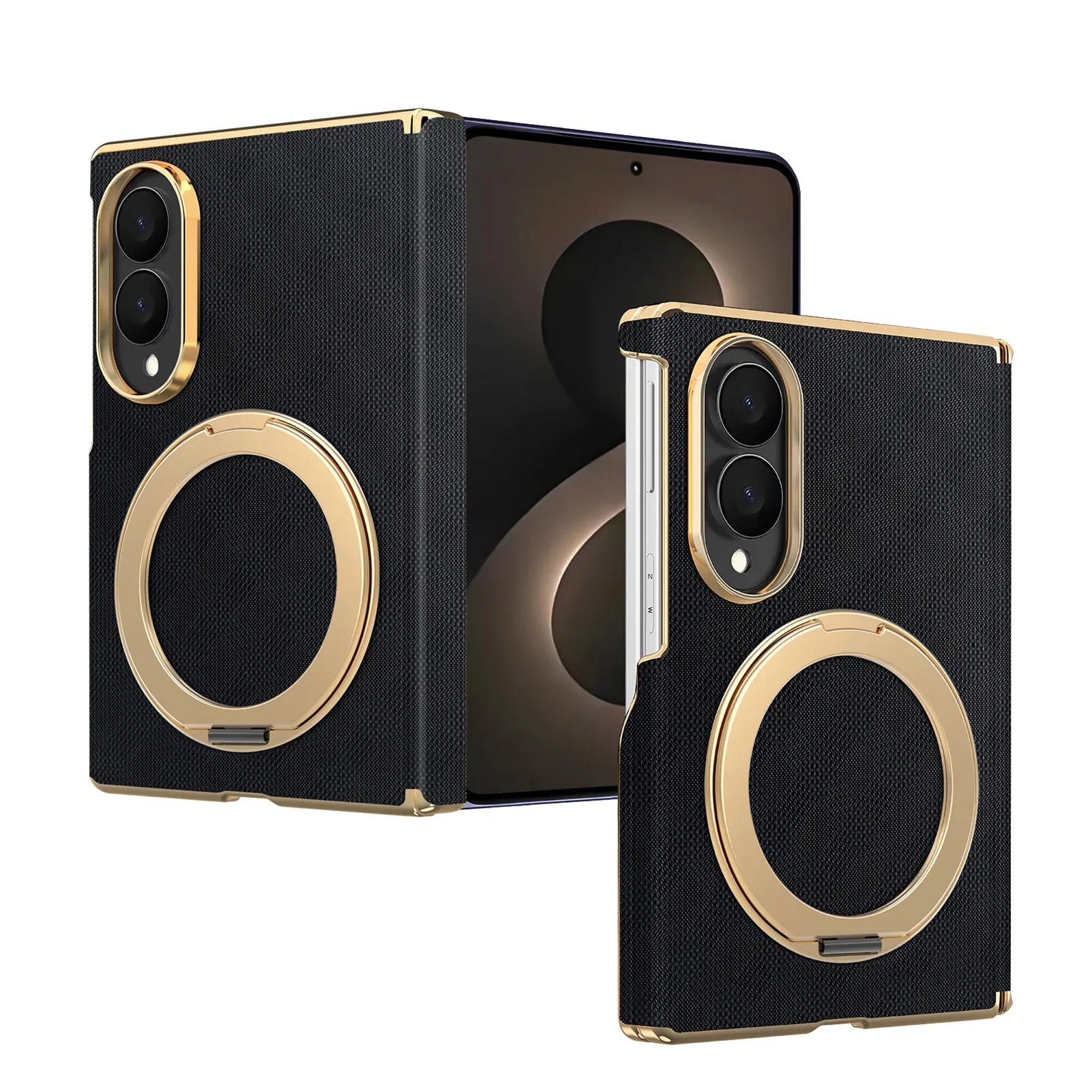 Luxury Textured Magnetic Leather Case with Kickstand for Samsung Galaxy Z Fold 8