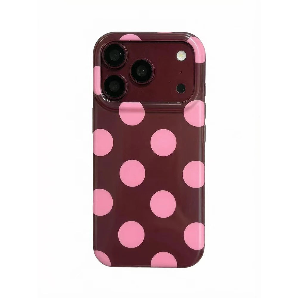 Polka Dot Shockproof TPU Case with Raised Camera Frame for iPhone 18 Series
