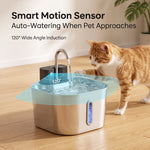 Repetsun 2.2L Motion-Sensor Stainless Steel Cat Water Fountain