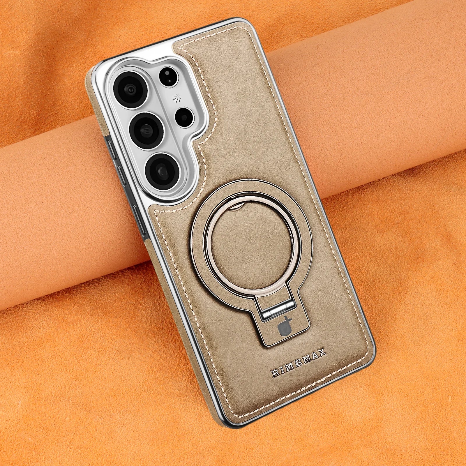 Premium Leather Magnetic Case with Ring Kickstand for Samsung Galaxy S26 Series