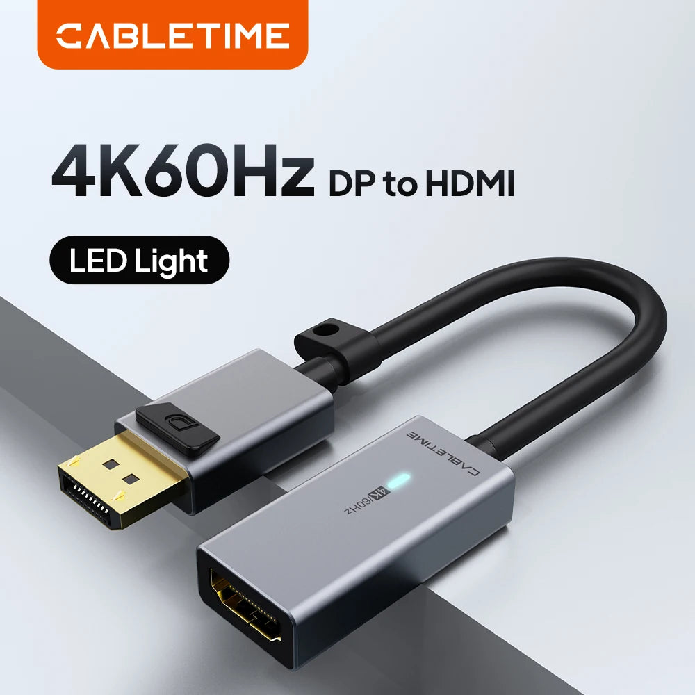 CABLETIME 4K@60Hz DisplayPort to HDMI Adapter