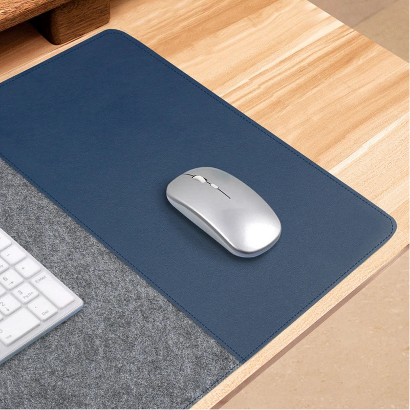 Modern Felt & Leather Mouse Pad