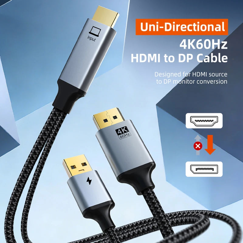 CABLETIME 4K 60Hz HDMI to DisplayPort Conversion Cable