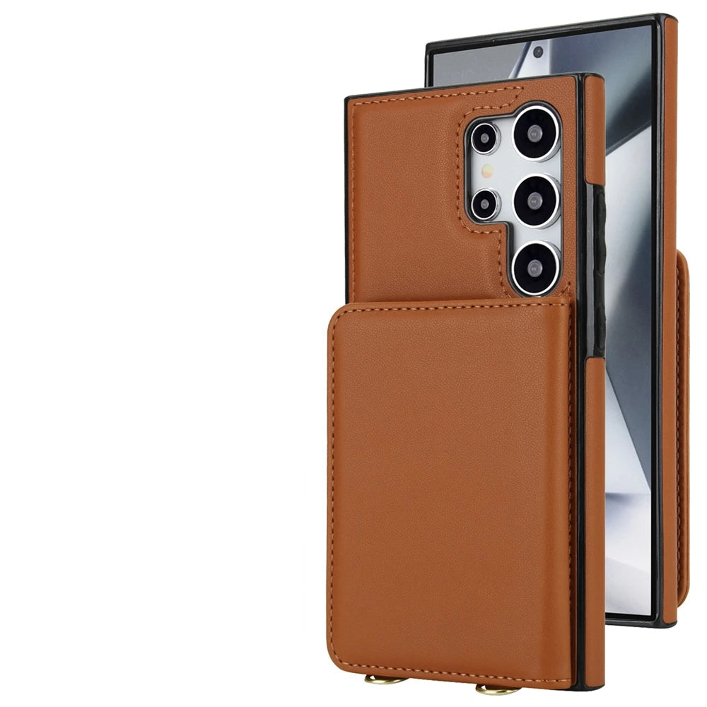Premium Crossbody Leather Wallet Case for Samsung Galaxy S25 Series