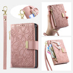 Fashion Leather Wallet Case with Zipper Pocket and Strap for Samsung Galaxy Z Fold 8