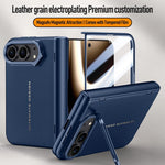 Leather Hinge Protection Case with Integrated Kickstand for iPhone Duo