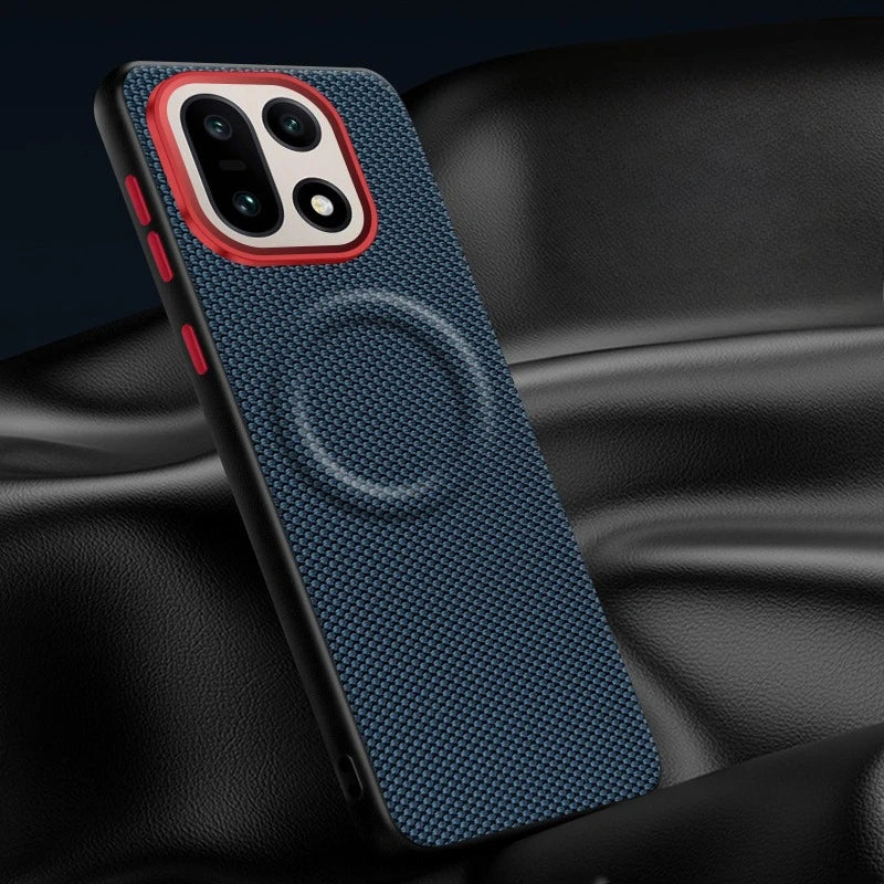 OnePlus 15 Woven Textile & Leather Executive Magnetic Case