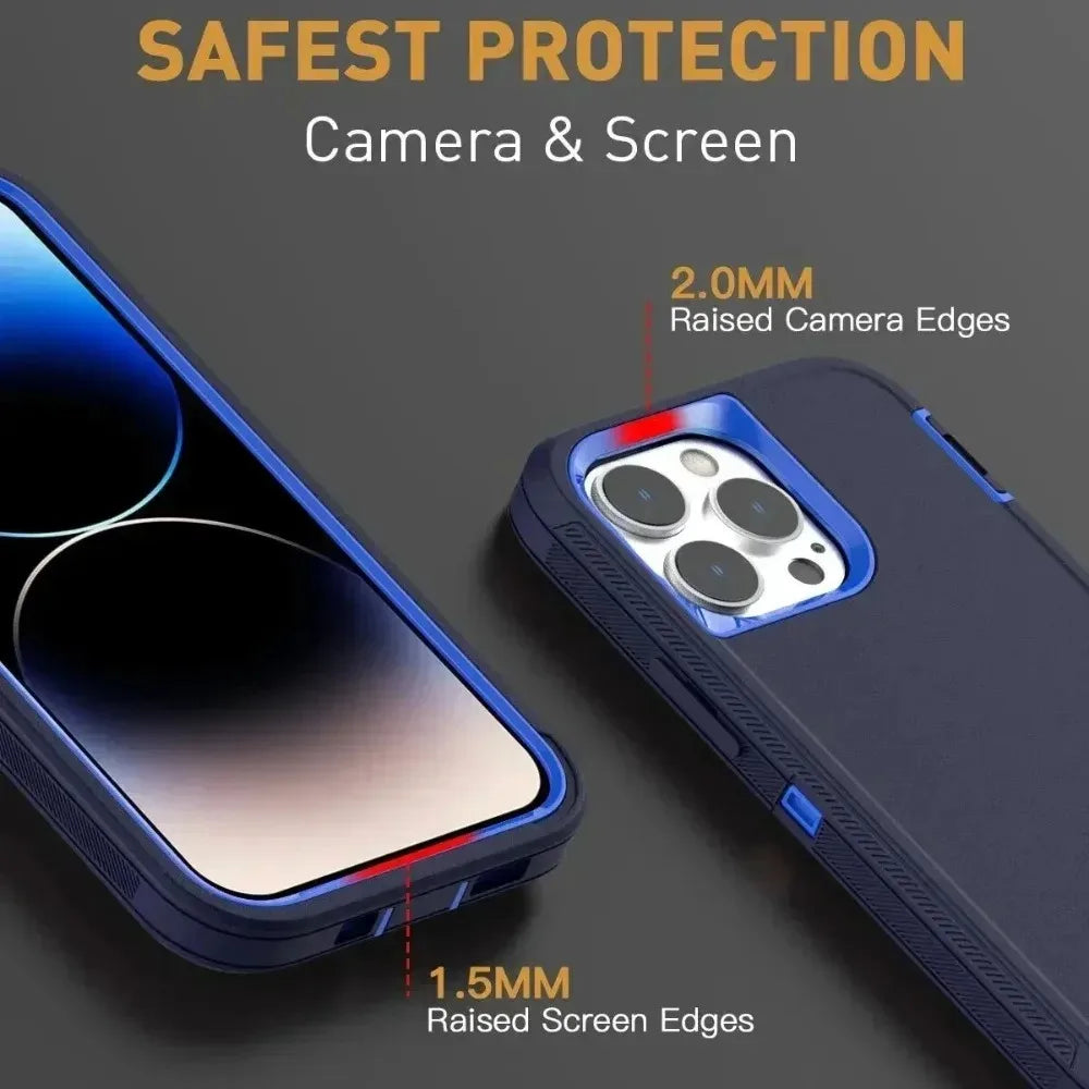 Shockproof Rugged Case with Raised Edge Protection for iPhone 17 Series