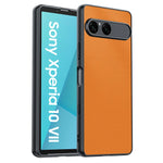 Sony Xperia 10 VII PU Leather Case with Fiber Texture and Shock-Resistant Protection