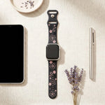 Silicone Floral Engraved Watch Band for Apple Watch