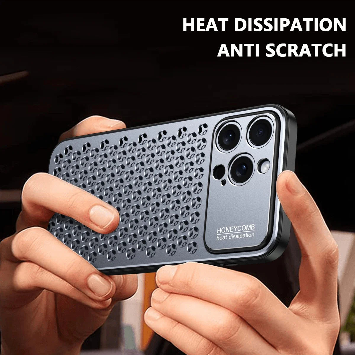 Luxury Honeycomb Metal Phone Case for iPhone 16 Series