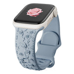 Rose Floral Engraved Strap Replacement Band for Apple Watch