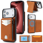 Shockproof Leather MagSafe Case with Detachable Wallet Pouch for iPhone 18 Series
