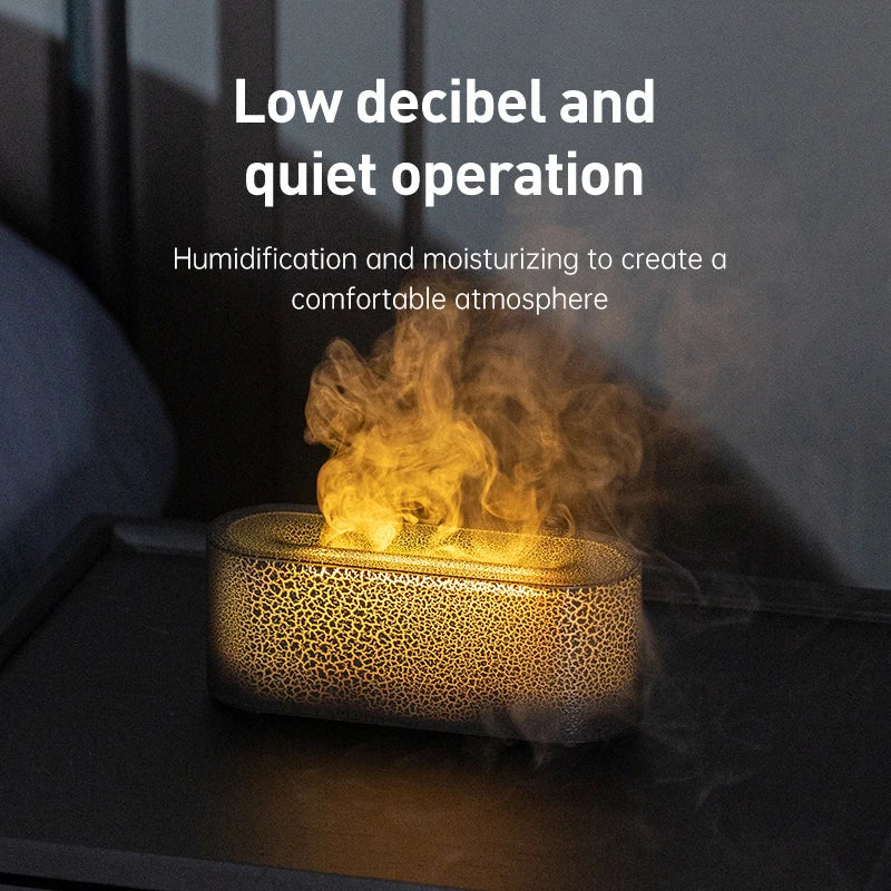 USB Desk Humidifier with 7-Color Flame Light