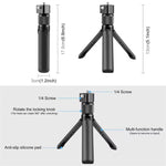 Universal 1/4" Screw Desktop Tripod & Rotating Grip for Action Cameras