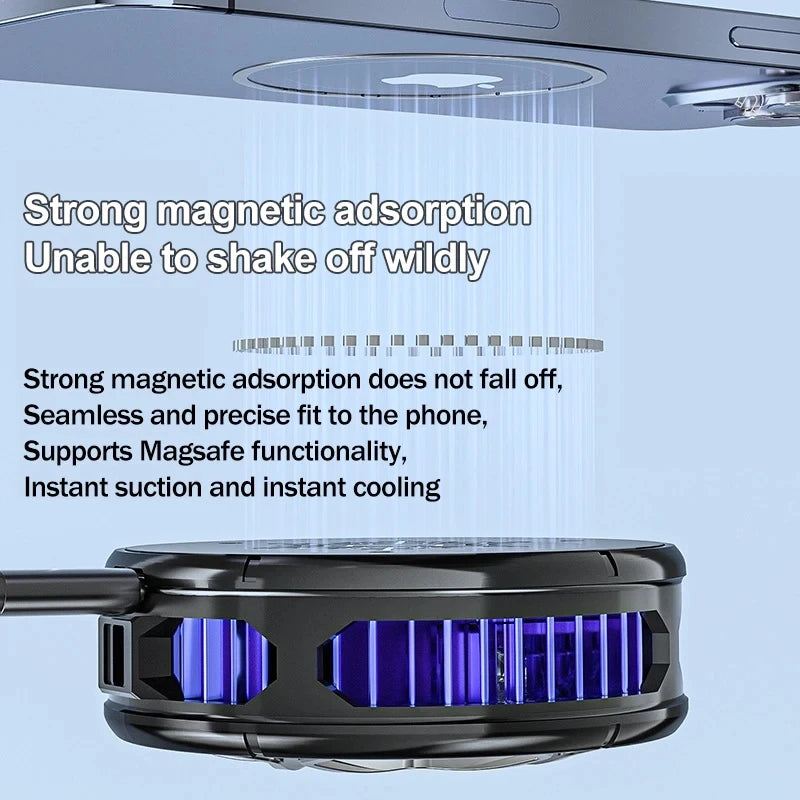 Bonola Magnetic Cooling Fan with Peltier Semiconductor Refrigeration and RGB Lamp for Phones