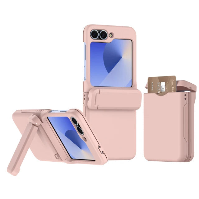 Shockproof Hard Shell Case with Magnetic Hinge Protection & Card Slot for Samsung Galaxy Z Flip 6