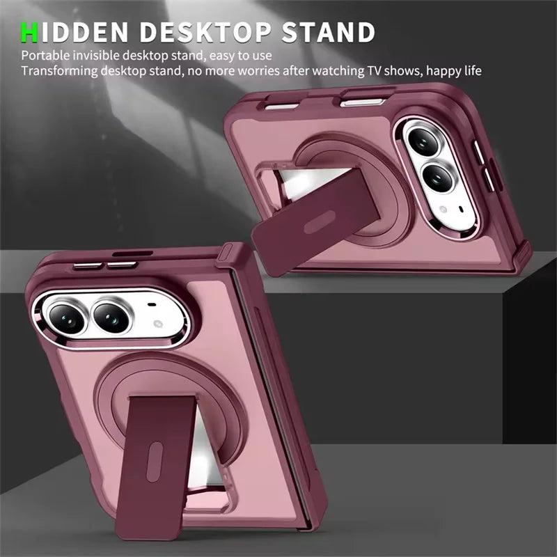 Translucent Kickstand Case with MagSafe Compatibility for iPhone Duo