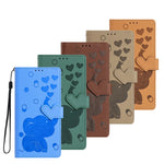Cartoon Elephant Leather Flip Case with Card Pocket for iPhone 17 Series