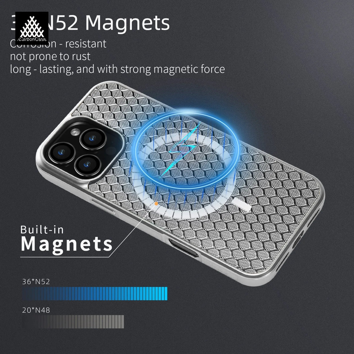 Carbon Fiber MagSafe Case with Built-In Array for iPhone 16 Series