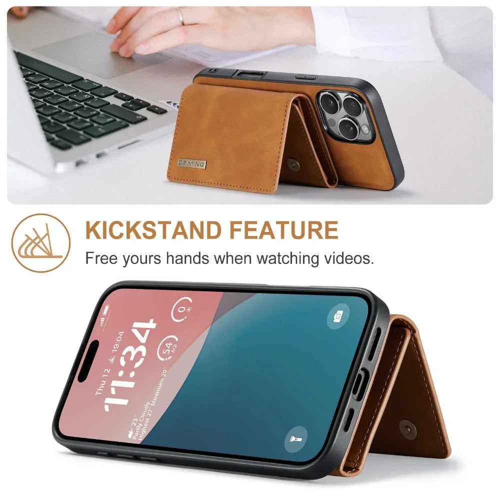 MagSafe 2-in-1 iPhone 16 Wallet Case with Kickstand & Detachable Card Holder