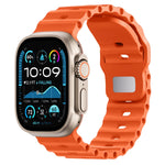 Breathable Perforated Silicone Band with Wave Pattern Grip for Apple Watch
