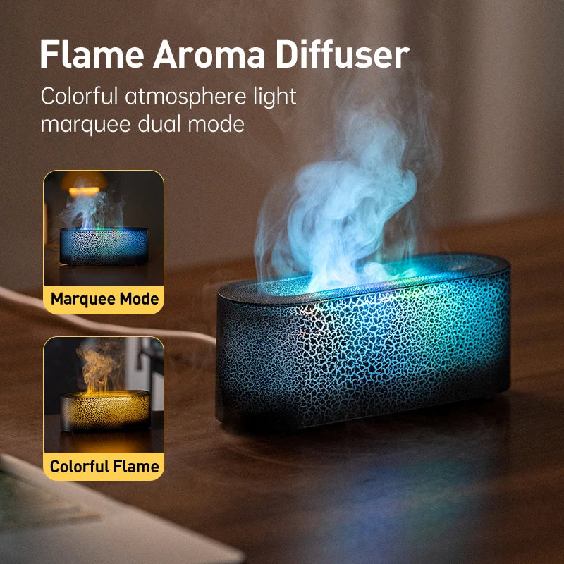 USB Desk Humidifier with 7-Color Flame Light