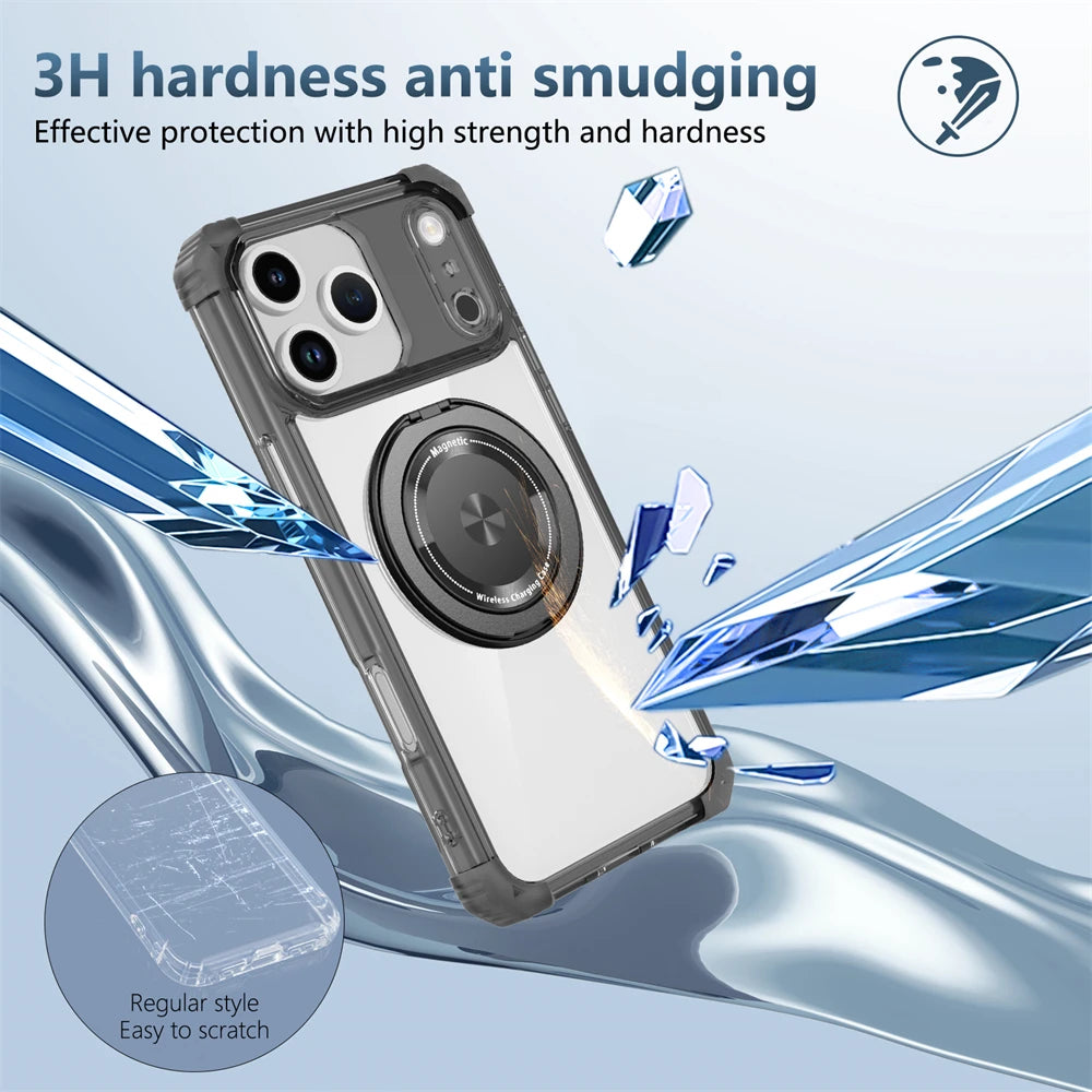 Shockproof Armor MagSafe Case with 360° Rotating Bracket for iPhone 17 Series