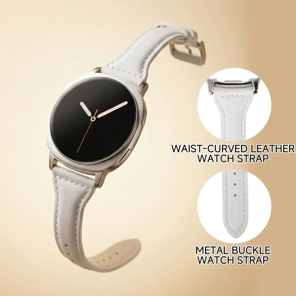 Leather Tapered Smartwatch Strap with Adjustable Fit for Samsung Galaxy Watch 9