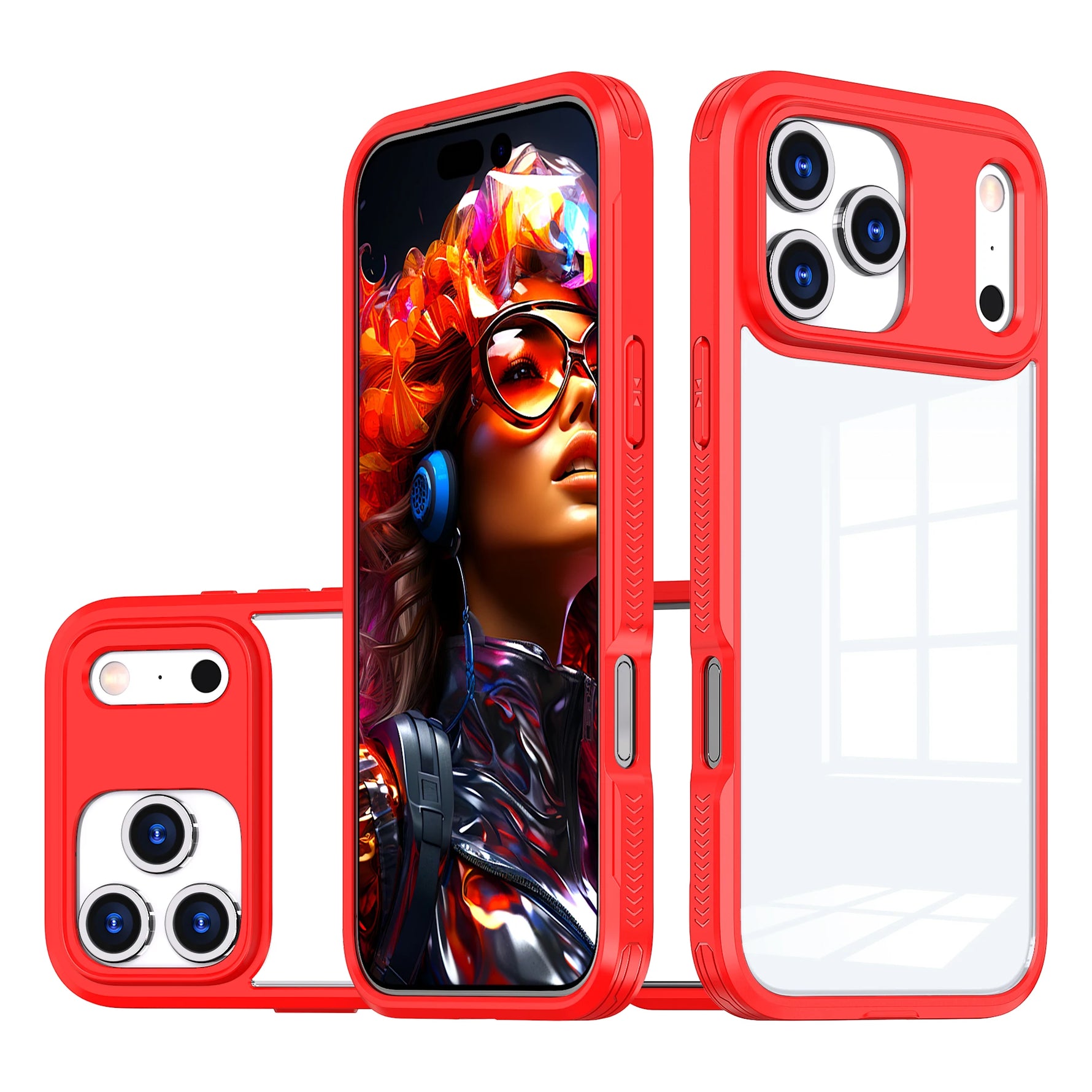 Hybrid Hard PC + TPU Transparent Shockproof Case for iPhone 17 Series