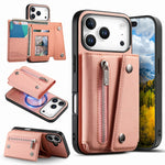 MagSafe Compatible Leather Case with Detachable Zipper Pocket for iPhone 17 Series