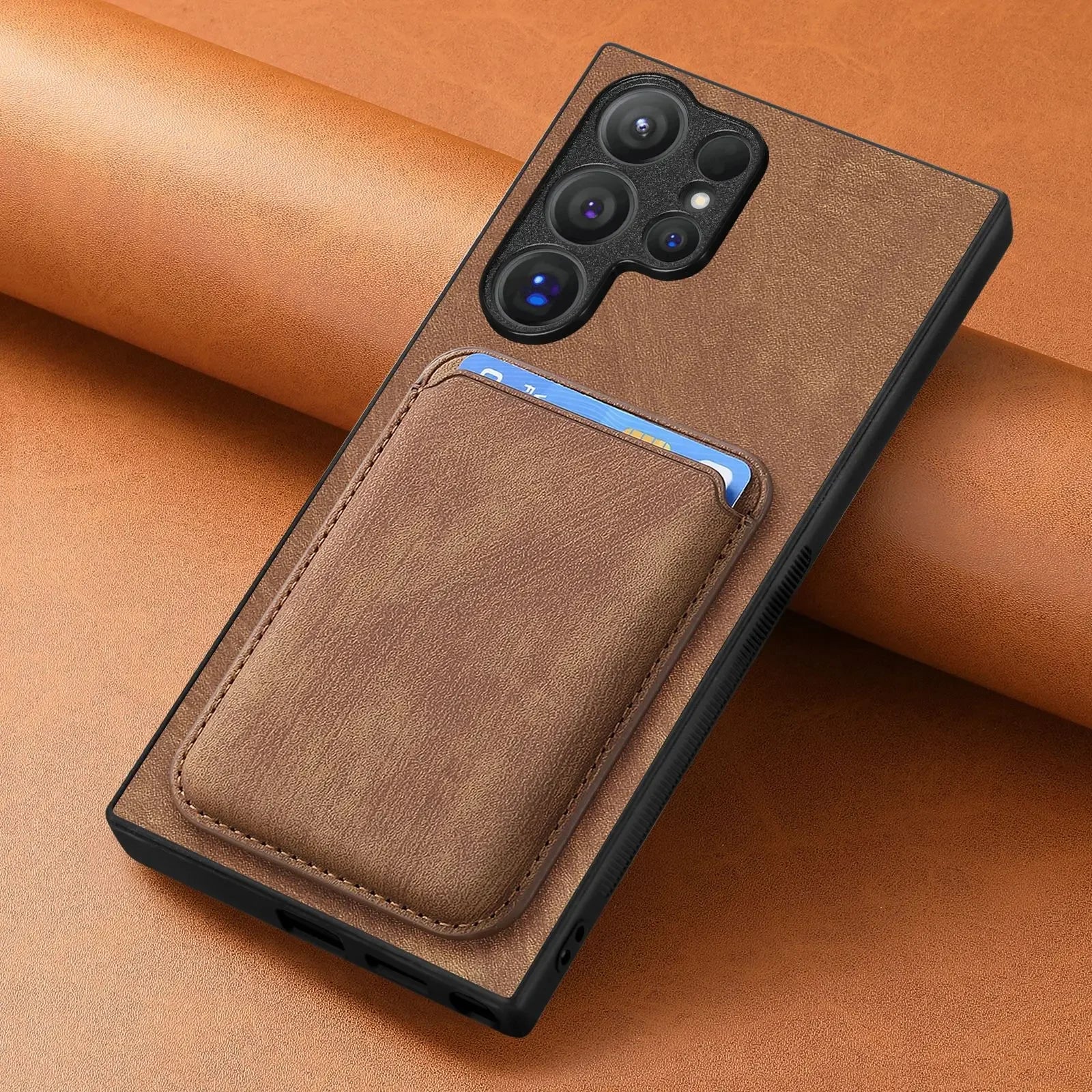 Luxury PU Leather Magnetic Card Slot Wallet Cover for Samsung Galaxy S25 Series