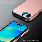 Luxury Armor Slide Card Slot Wallet Case for iPhone 16e