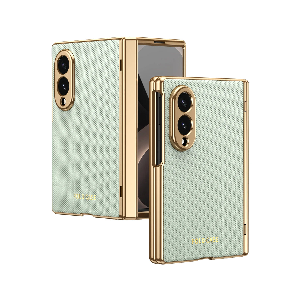 Synthetic Leather Hinge Protection Case with Tempered Glass Screen Protector for Samsung Galaxy Z Fold 8