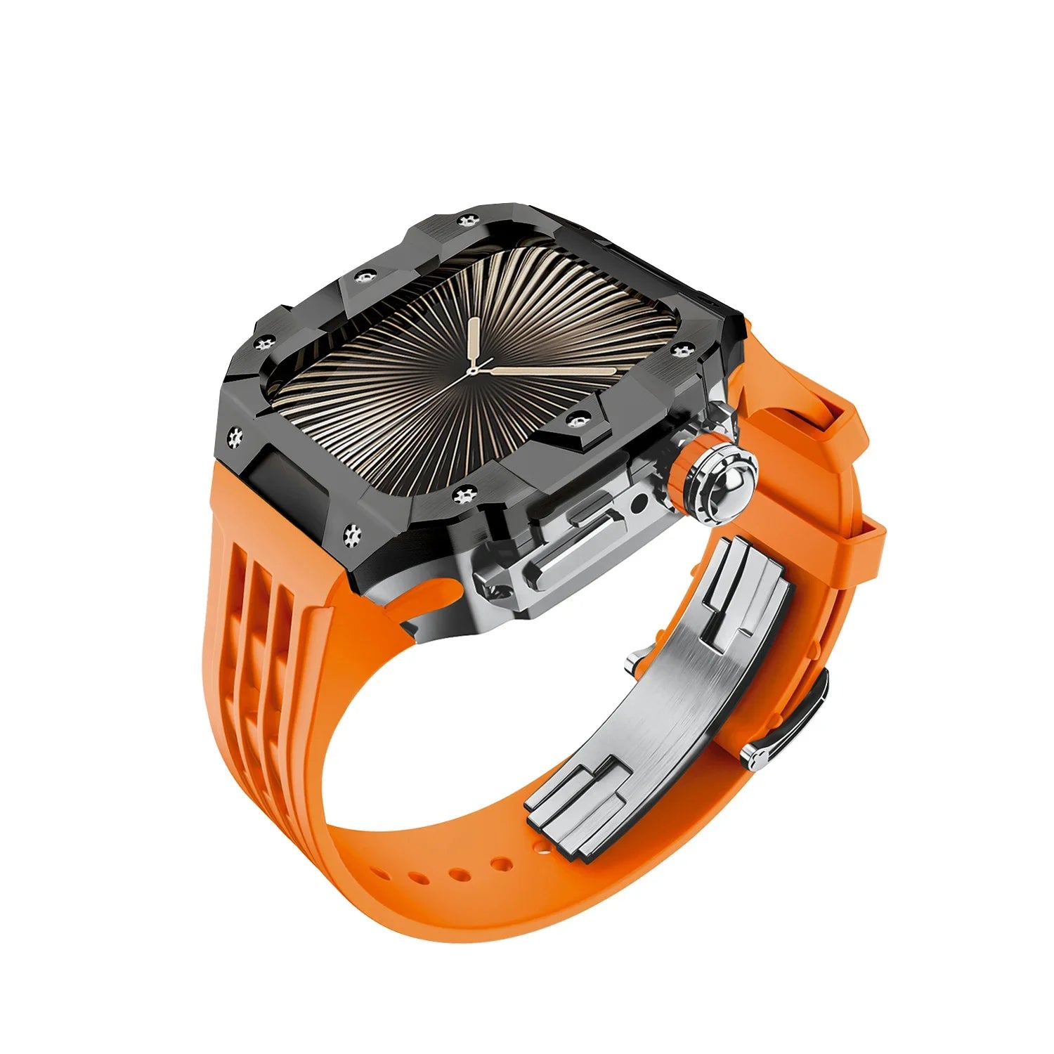 Luxury Stainless Steel Case & Silicone Strap Modification Kit for Apple Watch Series 10 (46mm)