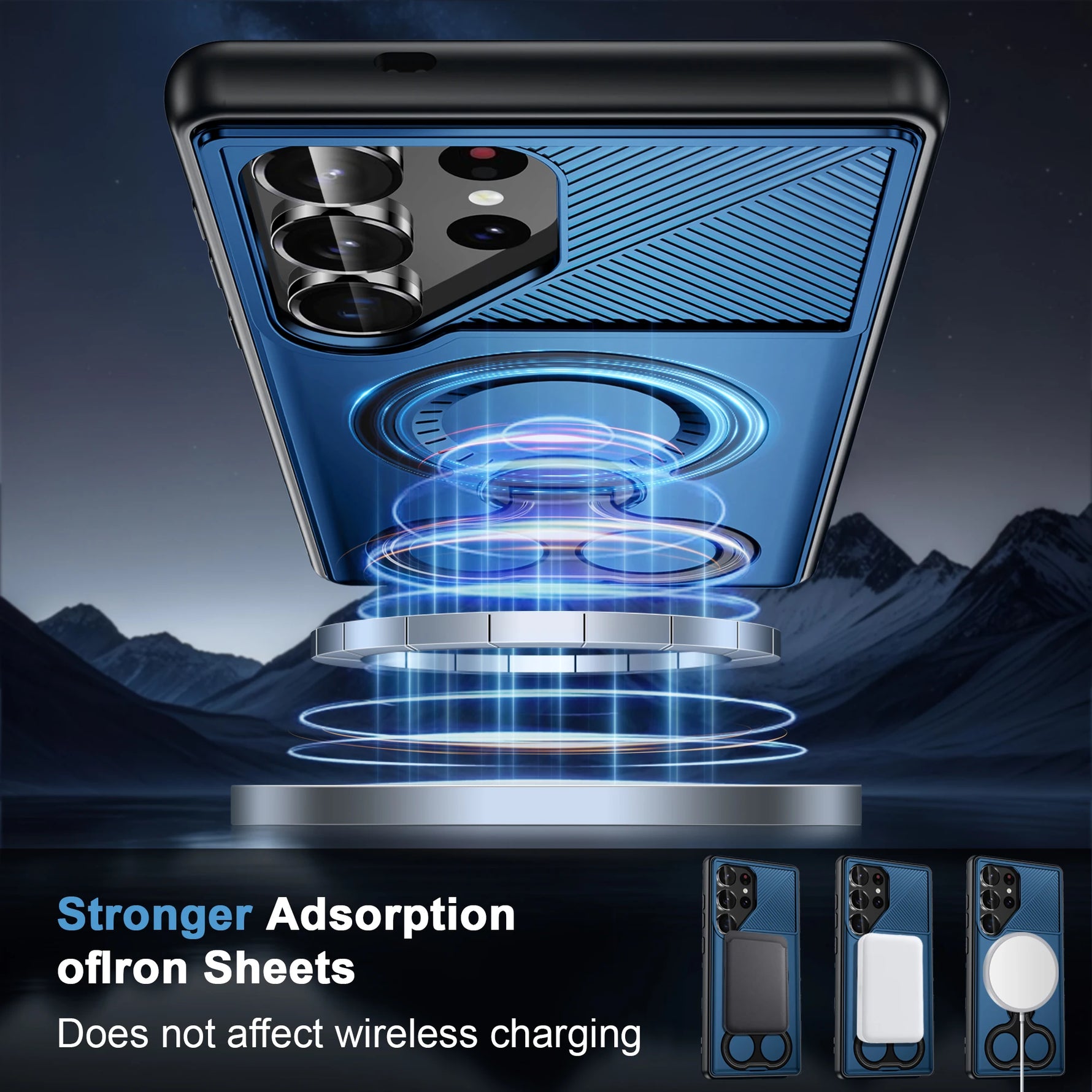 Heavy Duty Magnetic Case with Metal Ring Grip for Samsung Galaxy S24 Series