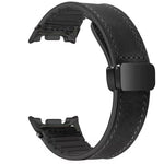 Leather and Silicone Watch Band with Magnetic Buckle for Samsung Galaxy Watch 9