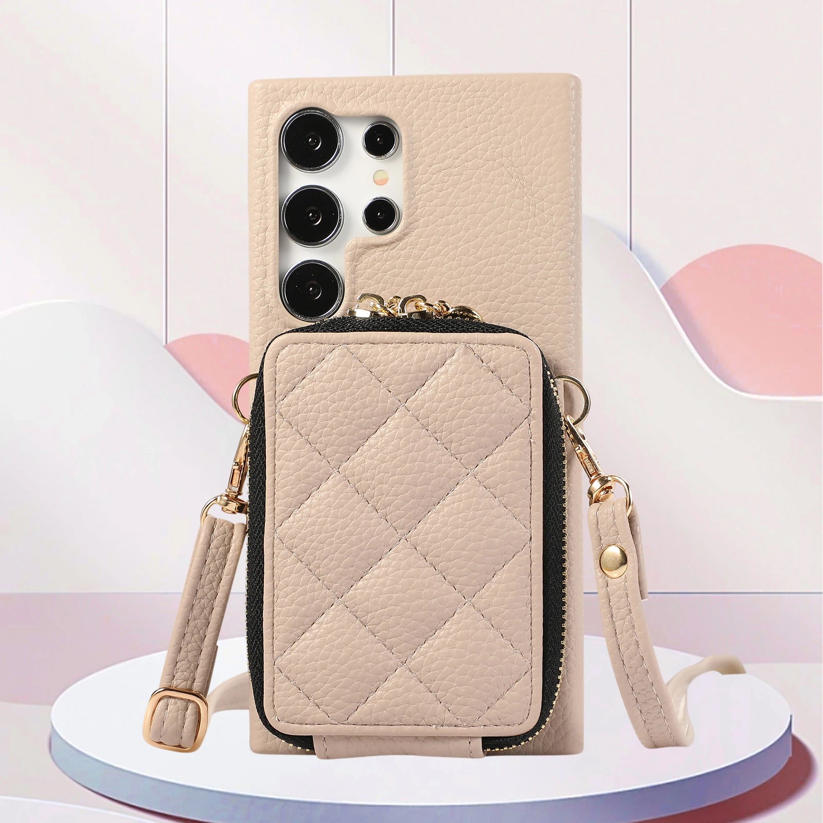 Crossbody Zipper Wallet Leather Case for Samsung Galaxy S23 Series